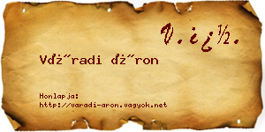 Váradi Áron névjegykártya