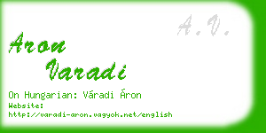 aron varadi business card